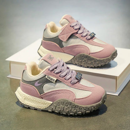 Girls Trendy Athletic Sneakers Durable Suede Comfortable Fit NonSlip Rubber Outsole Kids Causal Shoes Non-slip Boys Sports Shoes.