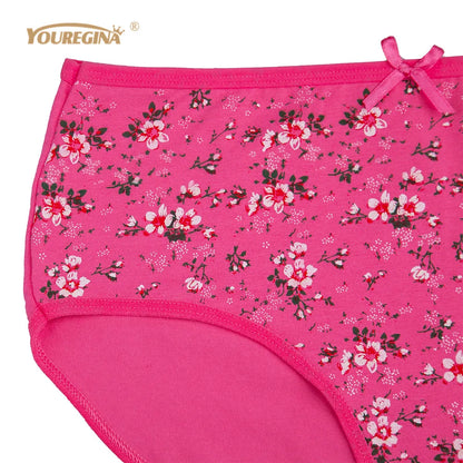 Women Panties Cotton Plus Size High Waist Print Panties Women's Floral Lingerie Briefs Ladies Under Wear 6 pcs/set.