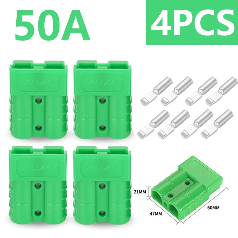 4Pcs Anderson Plug 50A/120A Power 2 Pin Battery Connector Charging Plug  Anderson Connector.