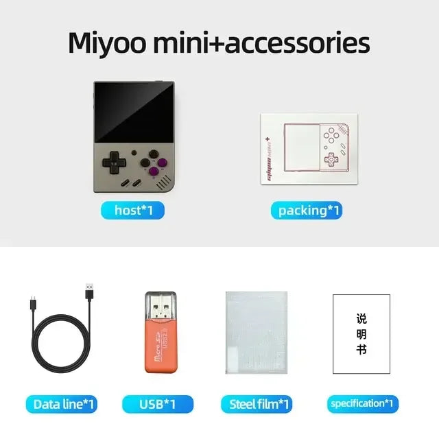 MIYOO Mini Plus Portable Retro Handheld Game Console V2 Mini+ 3.5 Inch IPS Screen Classic Video Game Console Linux System Gift.