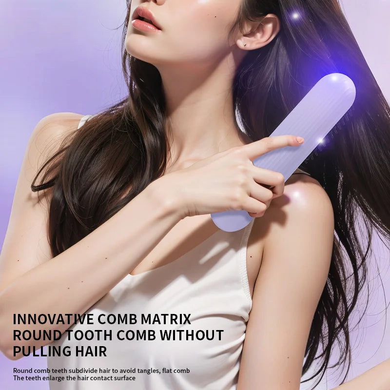 Electric Heating Straight Hair Comb LCD Screen USB Wireless Portable Negative Ion Styling Tool Rechargeable Straightening Brush.