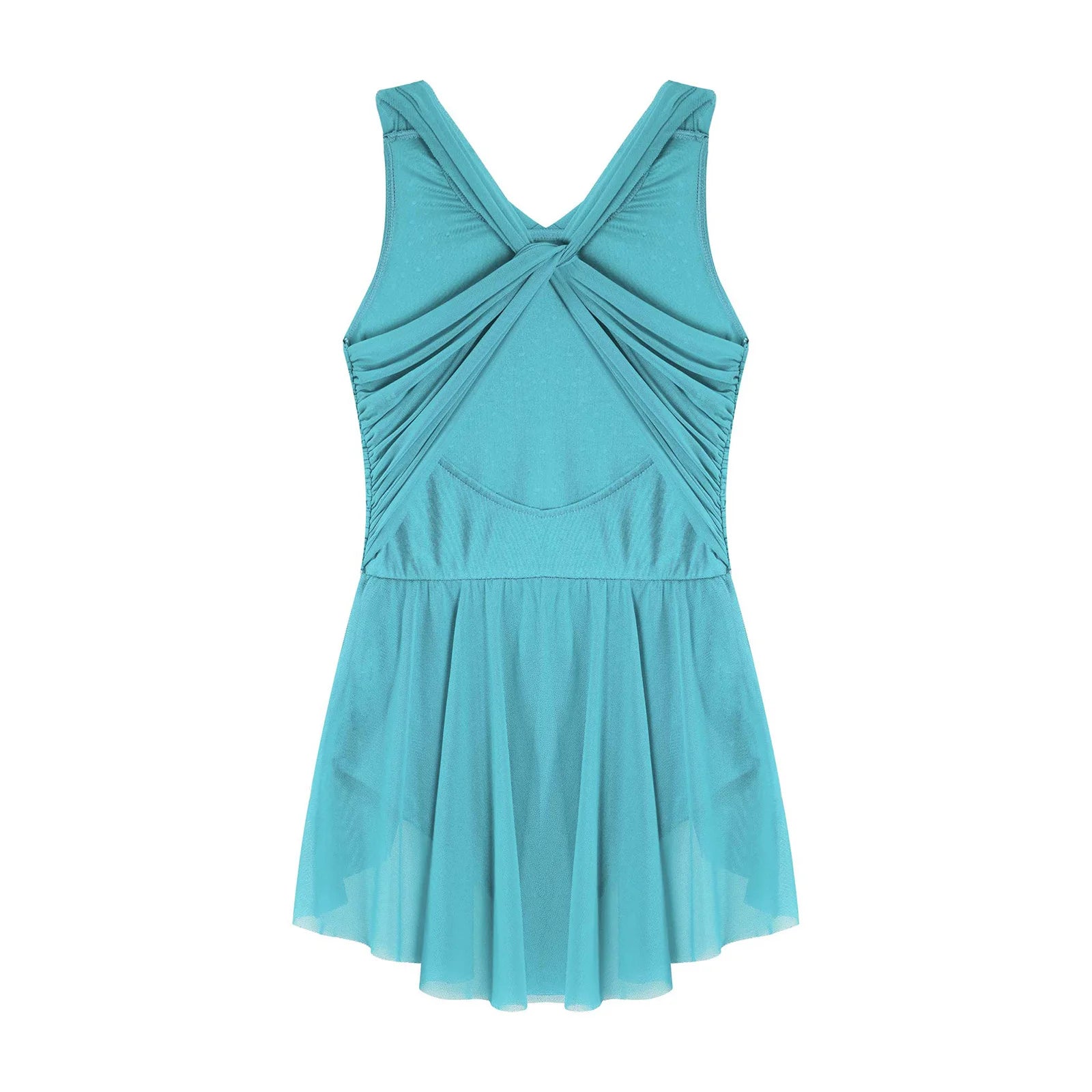 Kinder Mädchen Ärmellose Ausschnitt Strass Eiskunstlauf Trikot Kleid Lyrical Dance Gymnastik Akrobatik Leistung Kostüm.