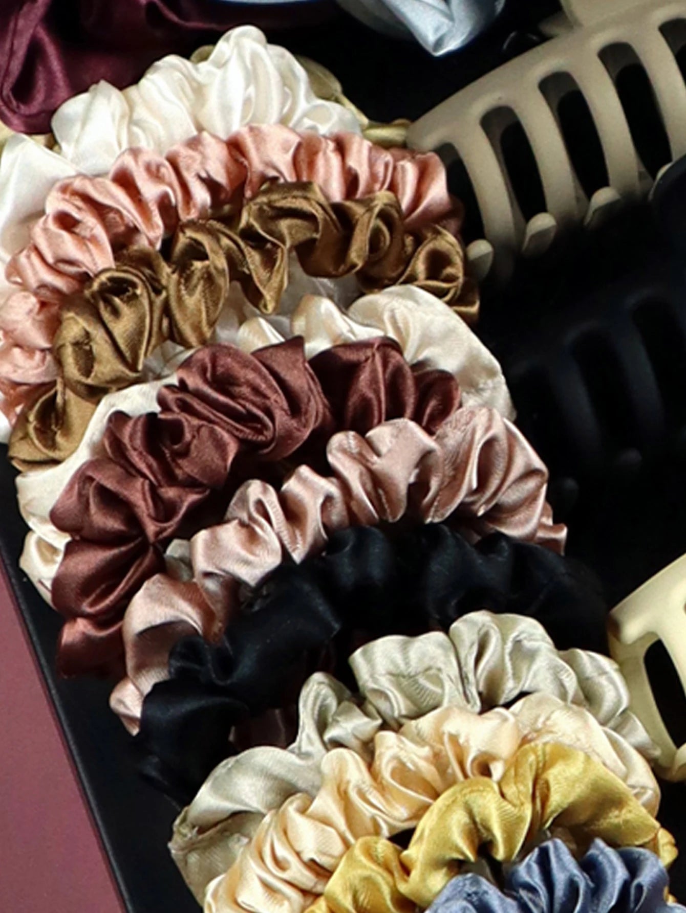 Brown Hair Accessories for Woman Set Ponytail Holders Variety Hair Clips Hair Scrunchies HairBands Scrunchy HairTies.