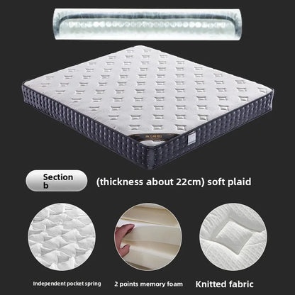 Komprimierte Rollmatratze, 200 * 100 * 20/22 cm Federgedächtnis-Baumwollmatratze, unabhängige Tasche
