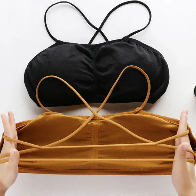 3pcs Womens Top Cross Strap Sports Bra Thin Push Up Sport Bra Yoga Gym Crop Tops Brassiere Fitness Breathable Girls Student Bras.