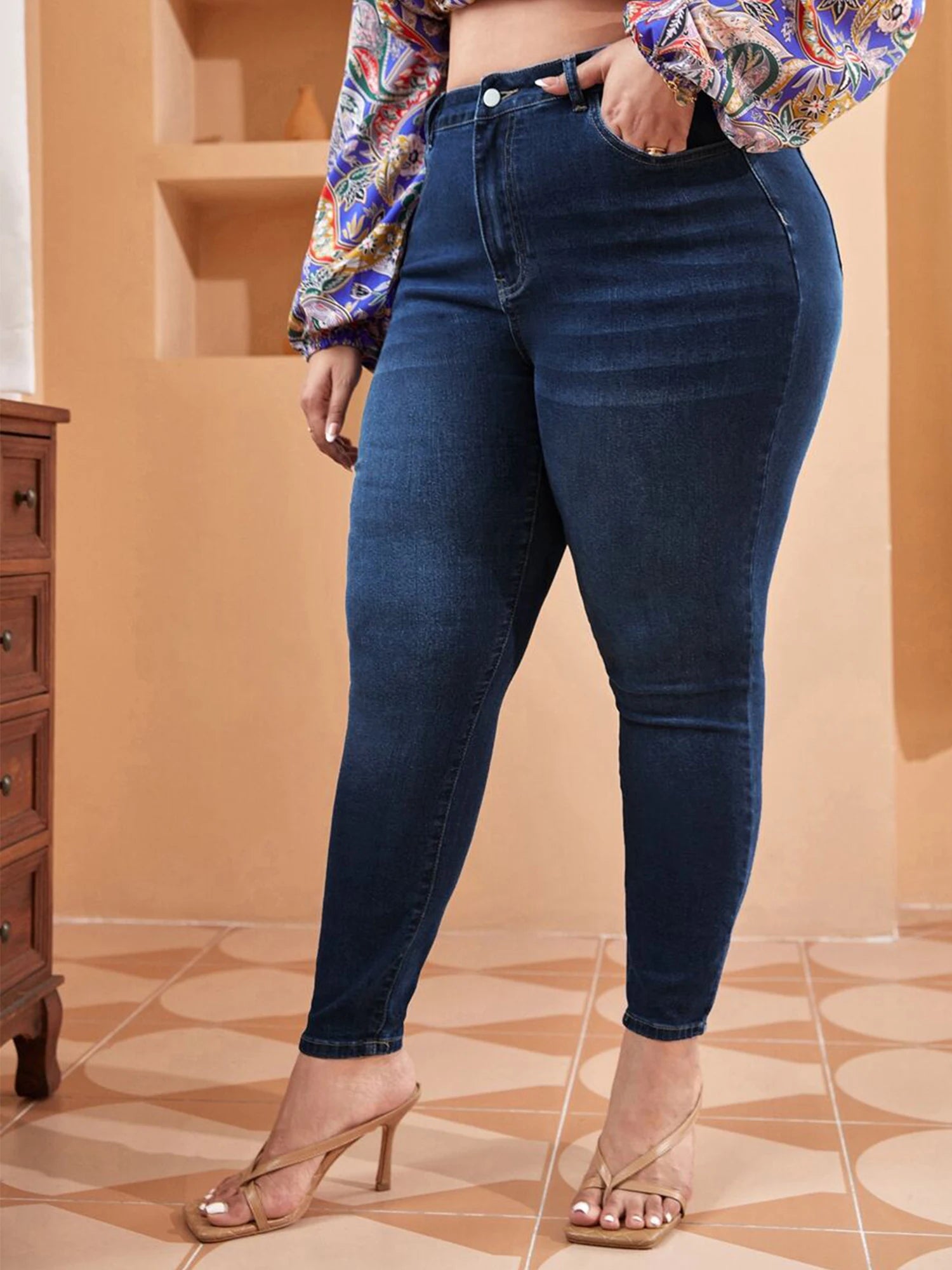 Plus Size Skinny Jeans For Women High Waist Stretch Denim Trousers Mom Jeans Pencil Pants Casual Comfort Trousers Oversize.