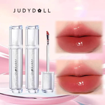Judydoll Lip Glaze Mirror Shine Watery Lipstick Non-Stick Cup Long Lasting Moisturising Lip Tint Waterproof Makeup Cosmetics.
