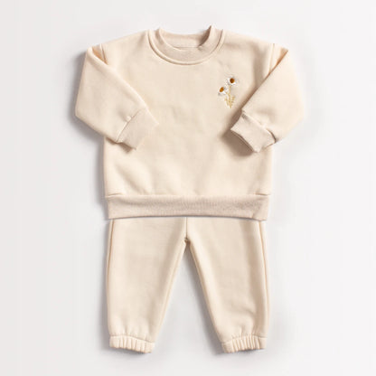 Baby Mädchen Kleidung Set Fleece Stickerei Daisy Pullover Sweatshirt + Jogger Hosen Set Mädchen Jungen Trainingsanzug Kleinkind Mädchen Kleidung.