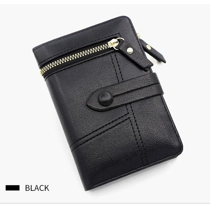 New Short Women's Wallet, Japanese-style Small Fragrant Style Pu Leather Zipper Trendy Change Bag.