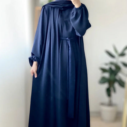 Muslim Woman Abaya 2 Piece Set Abayas Kimono with Sleeveless Hijab Dress Sets Islamic Matching Outfit Dubai Turkey Ramadan Eid.