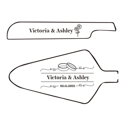 Personalised Wedding Cake Knife Shovel Custom Bride Gift Gold/Silver Cutting Server Set Engraved Birthday Party Cake Dinner Deco.