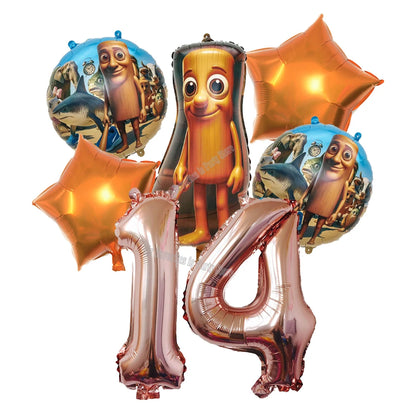 Italienisches Brainrot-Ballon-Set, Babyparty-Party-Ballon, Tralalero Tralala TungTungTungSahur-Luftballons, Dekoration, fotografische Requisite.