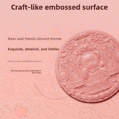 Flower Knows The Sweetie Bear Collection Satin embossed blush Lasting Matte Puffing Natural Brightening Facial Cosmetics 5g.