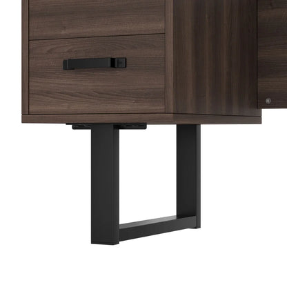 Moderner Schreibtisch im minimalistischen Stil, MDF-Desktop mit hochwertigem Stahlrohr, super langlebig, Aufbewahrungsdesign, geräuschlose Schublade