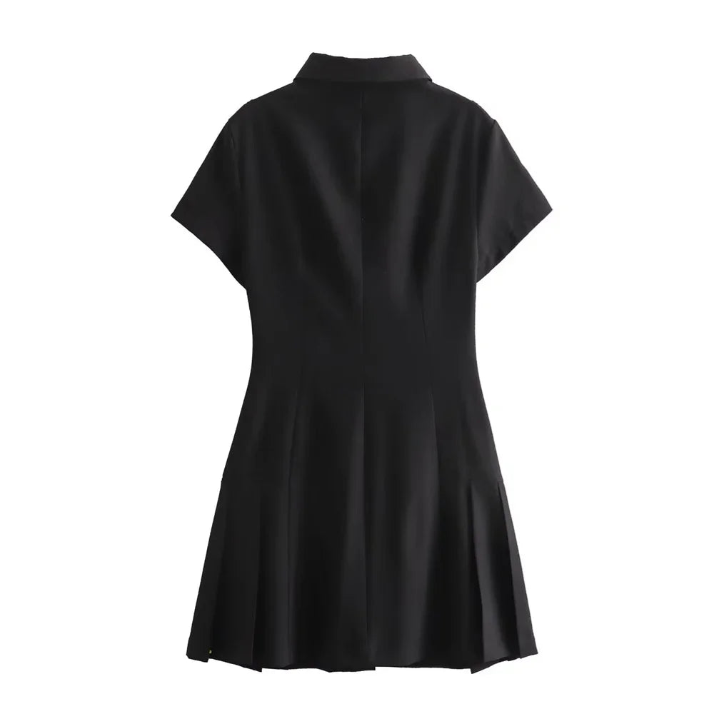 Msnoloa 2024 sunmer neues Produkt Damenmode lässig Polo kragen kurz ärmel iges Hemd Stil Mini kleid.