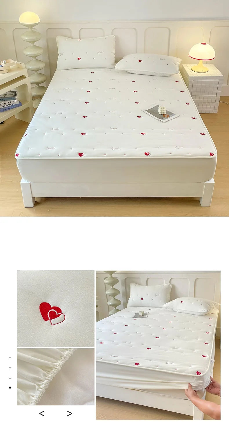 Thicken Bedspread Elastic Bed Cover Simple Style Bed Linen Queen/King Size Mattress Covers 매트리스 커버	 (No Pillowcase).