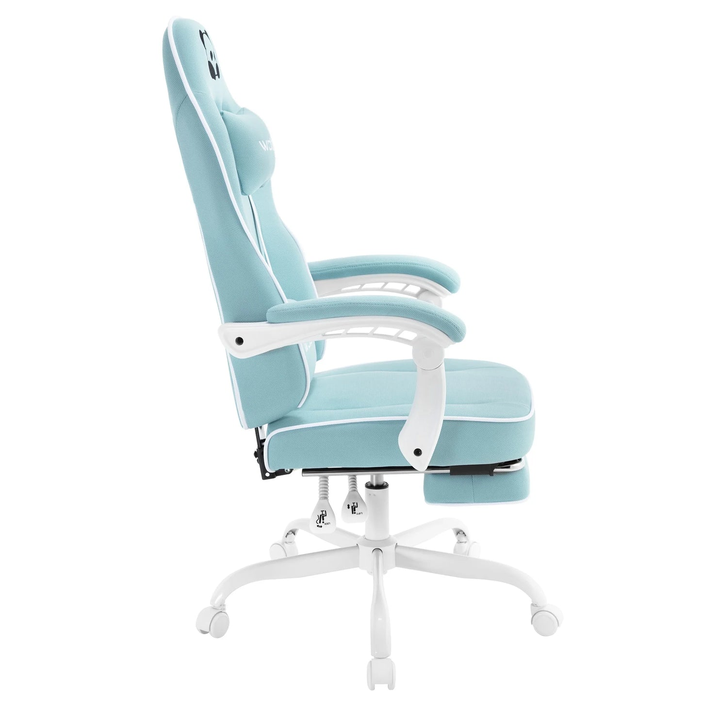 WOLTU Ergonomischer Gaming-Stuhl, Bürostuhl mit hoher Rückenlehne, Drehsessel mit Fußstütze und höhenverstellbarem Computerstuhl für die Lendenwirbelsäule