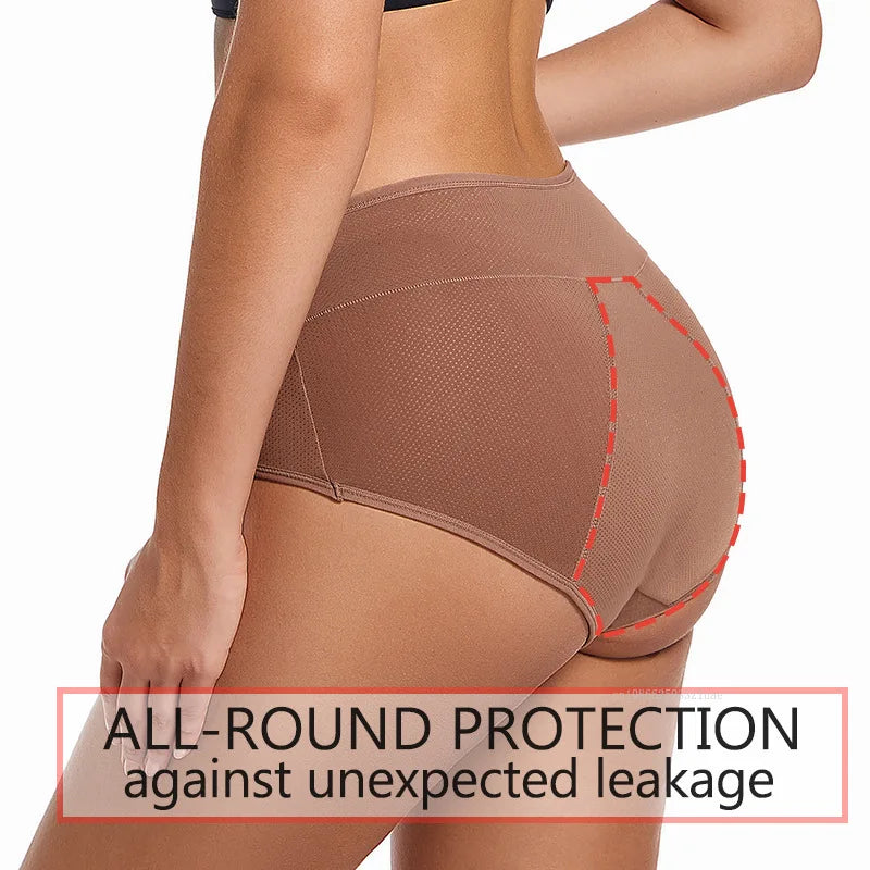 3-Layer Leakproof Menstrual Panties Ladies High-waisted Physiological Pants Icysilk Incontinence Breathable Sport Briefs XS-4XL.