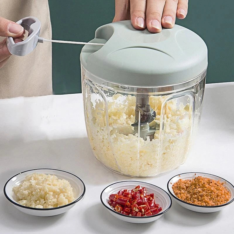Midea Manual Garlic Chopper Meat Mincer Hand Pull Press Crusher Multifunctional Vegetable Chili Onion Cutter Kitchen Accessories.