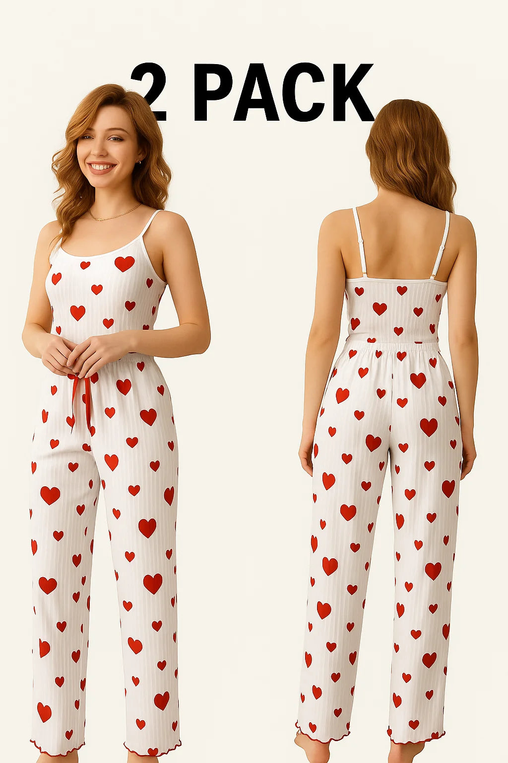 Damen pyjamas plus Größe Pyjamas Set 2 Stück kurze Weste Hose weiß atmungsaktiv weich lässig Love Print.