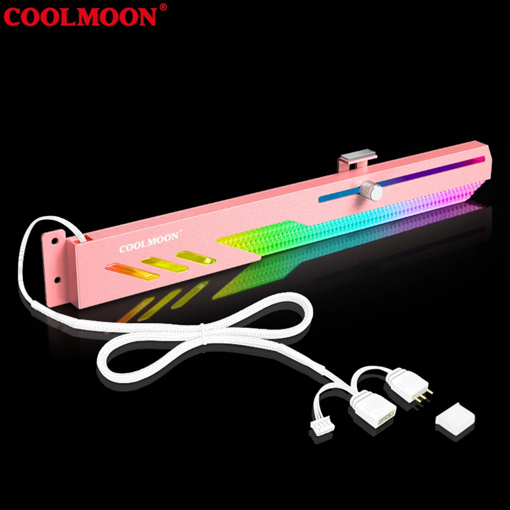 Customized Video Card Stand GT8 Horizontal Graphics Card Bracket 5V 3Pin ARGB GPU VGA Holder Desktop PC Case DIY Accessories.