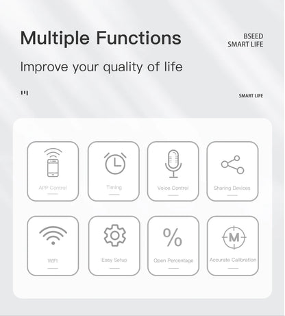BSEED Wifi Shutter Schalter APP Control Led Smart Blind Serie Weiß Glas Panel Unterstützung Tuya Google Smart Leben Rollladen.