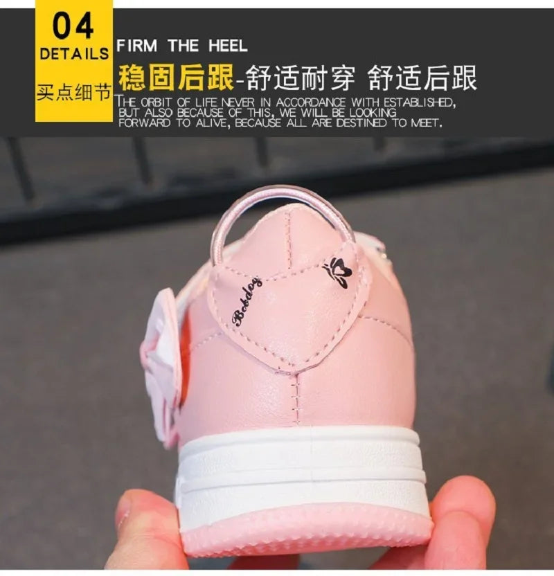 Teenagers outdoor sneakers Student girls' cute bow sports shoes Comfortable soft sole running shoes casual tennis shoes.
