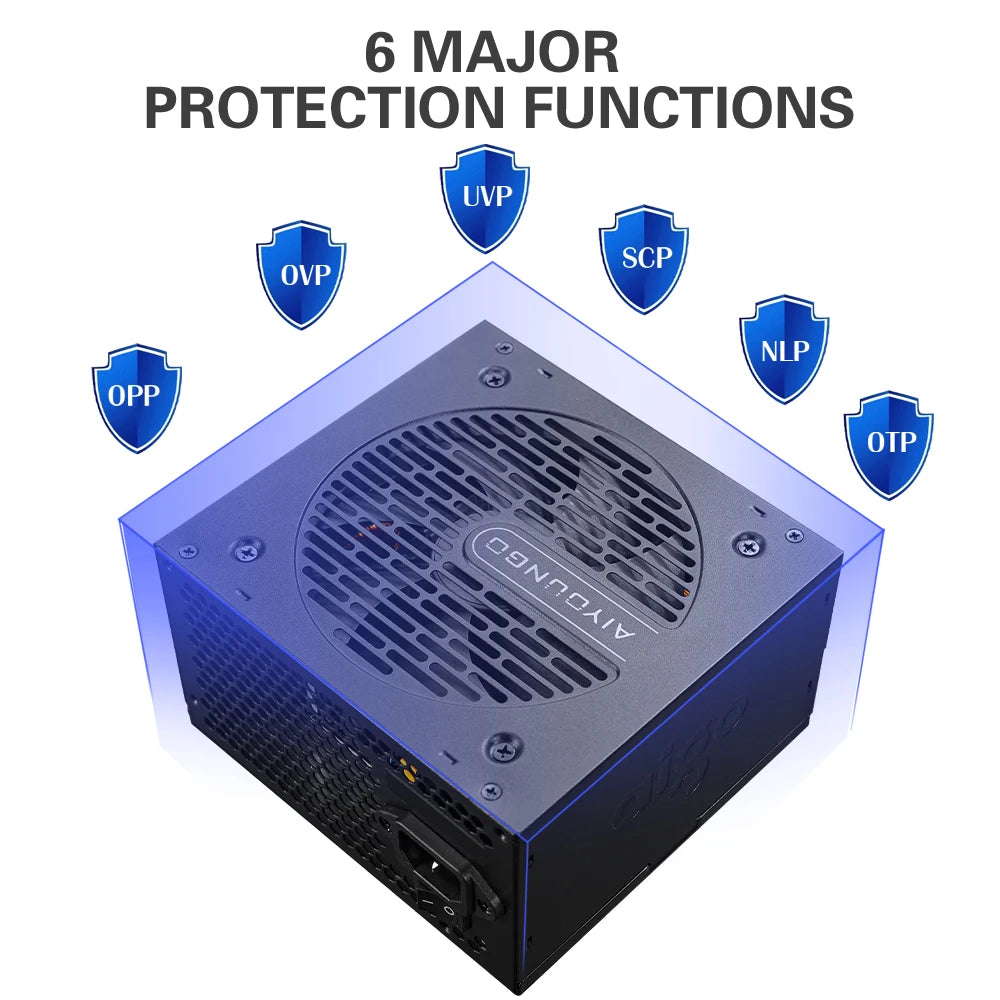 Aigo AT Power Supply PC Gamer 550W 650W 750W ATX Fonte 80 PLUS Bronze Certification 100-240V Diy Gaming Computer PSU For 14600kf.