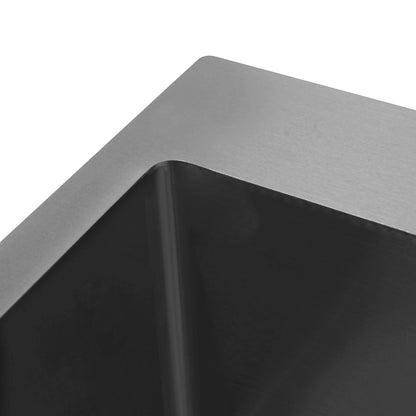 Spülbecken aus Edelstahl 201, schwarz, Deckenmontage, Unterputz-Spülbecken-Set mit Abflusskorb, Seifenspender, Küchenspüle