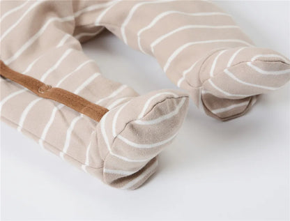 2024 neue Baby Jungen Kleidung Ein Stück Gestreiften Design 100 % Baumwolle Neugeborenen Jungen Strampler Volle Hülse Overalls.