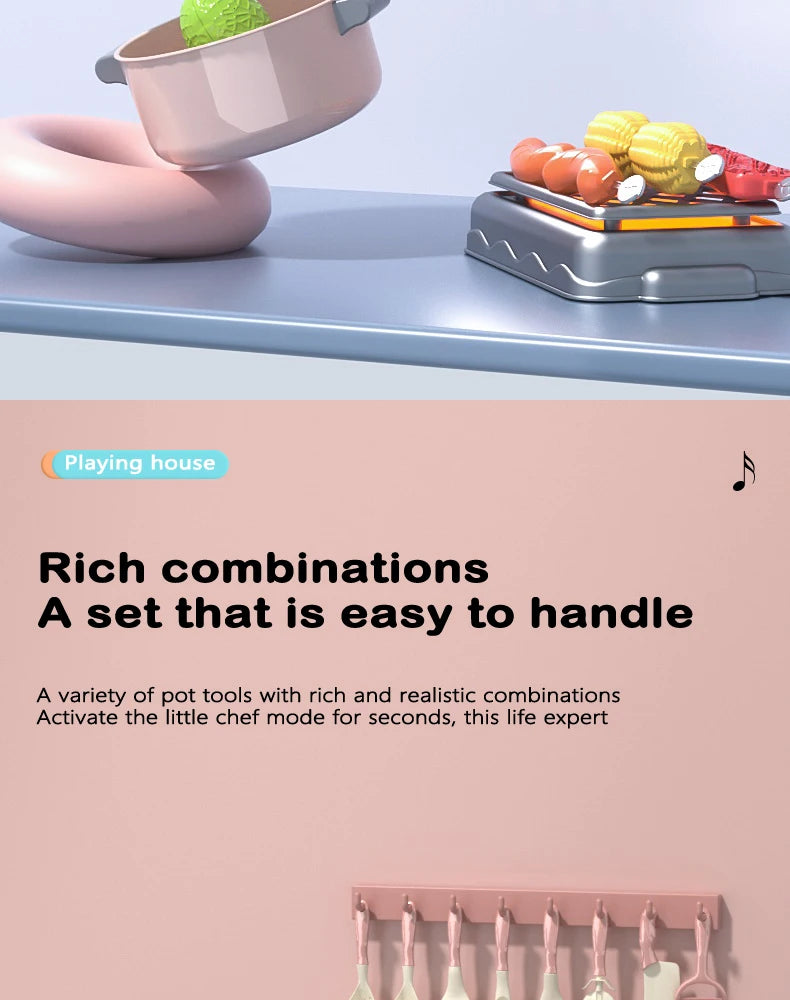 Kids Kitchen Toy Accessories, Pretend Cooking Playset with Play Pots and Pans, Utensils Cookware Toys, Play Food Set, Toy Vegeta.