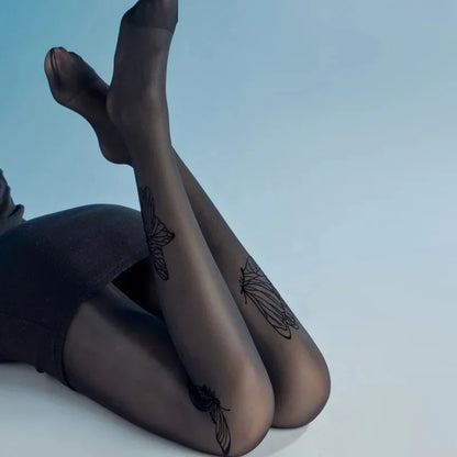 Sexy Blue Butterfly Net Stockings Women's Long Tube Socks Invisible Sweat Absorbent Polka Dot Design Pure Desire Stockings