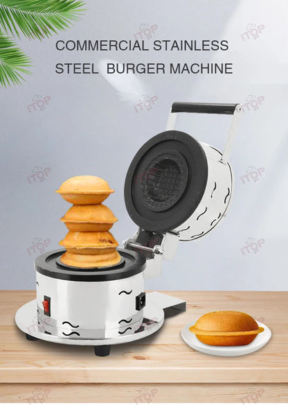 Commercial Burger Ice Cream Bread Maker 10CM Dia. Gelato Press Heating Machine Gelato Panini Press Ice Cream Sandwich Machine.