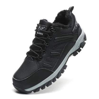 Winter Tactical Boots Combat Autumn Hiking Boots Men Snow Warm Fur Sneakers Padded Trekking Black Waterproof Leathe Sneakers.