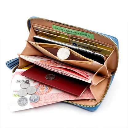 Zipper Money Coin Purse Women Card Holder Long PU Leather Clutch Wallet Large Capacity Lady Wristlet Phone HandBags Money Pocket.