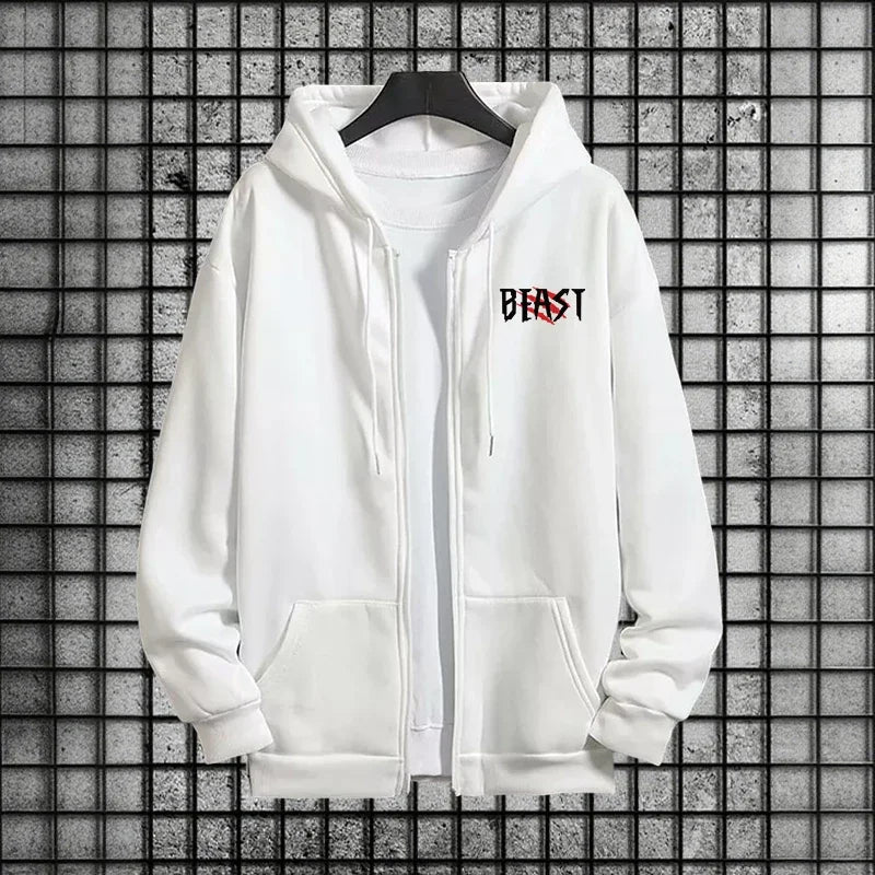 2025 New Men Tracksuit Set 2 Pieces Zipper Hoodie with Sweatpants Urban Streetwear Outfit Autumn Winter Sportswear Fashion Set.