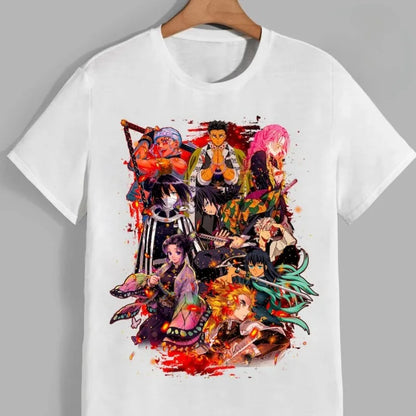Demon Slayer Kamado Tanjiro Nezuko‌ T Shirt Summer Cotton Men Women Top Tee Streetwear Casual Trend Oversize Loose Short Sleeve.