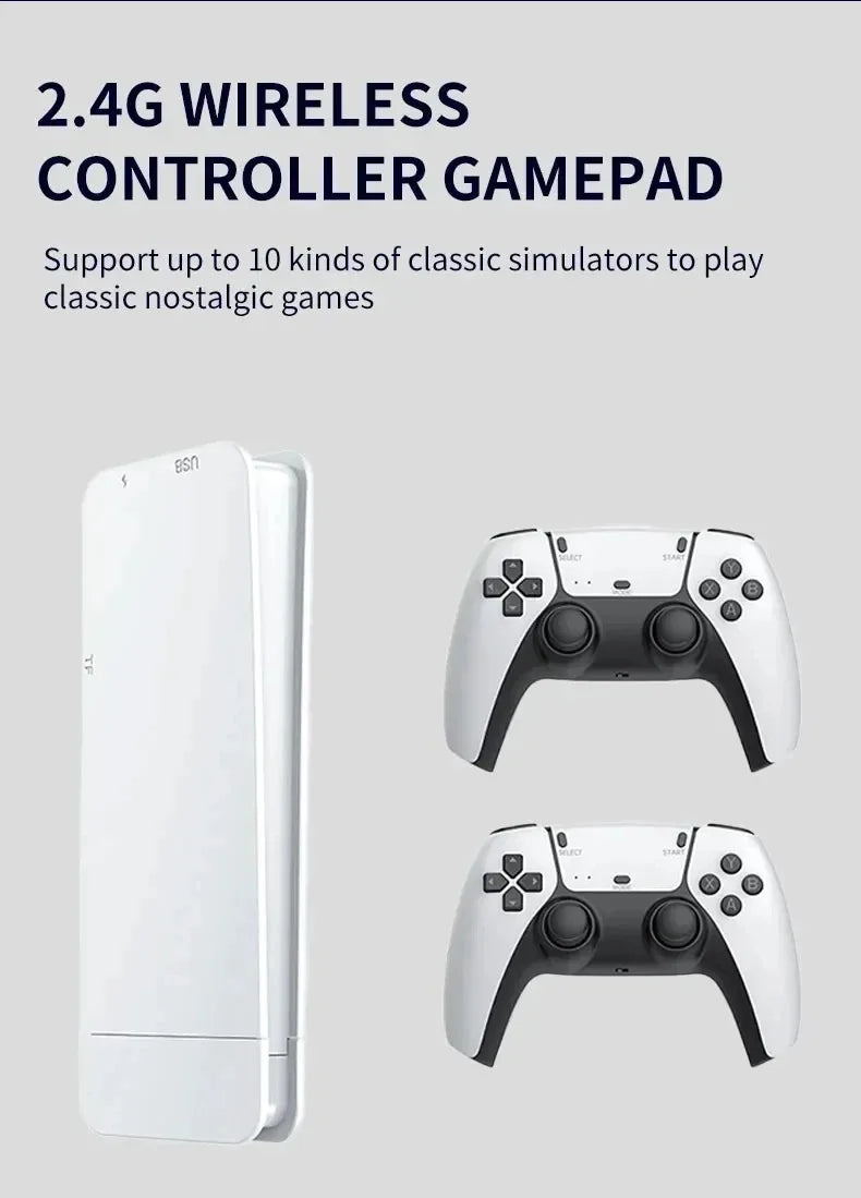 128G Game Stick M15 4K Video TV Game Console Wireless Gamepads Video Game 64G 40000+/50000+ Classic Arcade Games HD Two-player.