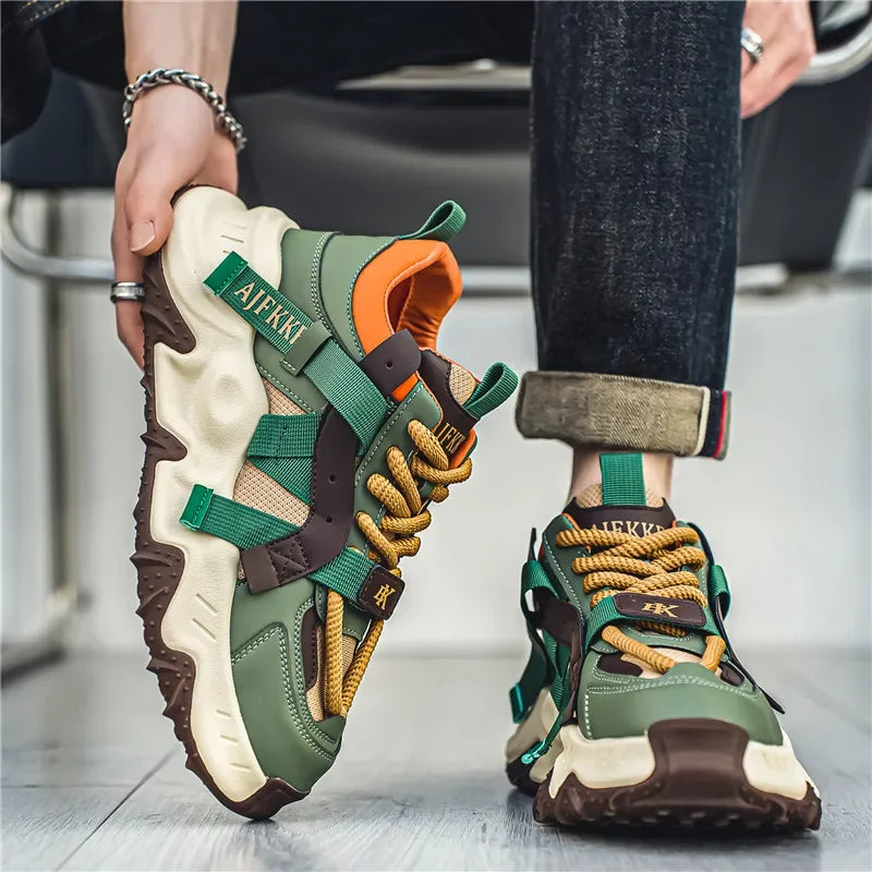 Thick Sole Four Seasons Sports Shoes Man 2024 Trend Spring Hot Sale Men's Casual Fashion Comfortable Outdoor Running Sneakers 44.