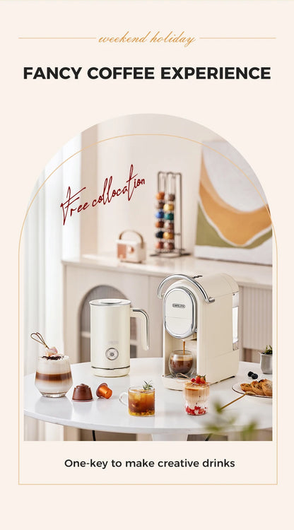 Cafelffe 4in1 Electric Milk Frother Frothing Foamer Chocolate Mixer Cold/Hot Latte Cappuccino Automatic foam milk heater Warmer.