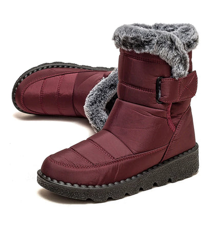Boots 2025 Women's Boots Fur Botas Mujer Super Warm Winter Boots For Snow Women Low Heels Winter Shoes Woman Black Rubber Boot.