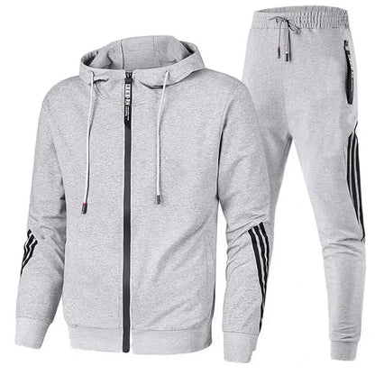 Spring Autumn Men's Sport Casual Trendy Sweatshirt Hooded Zippered Sweatshirt Pants Sport Suit Oversized Comfort Streetwear.