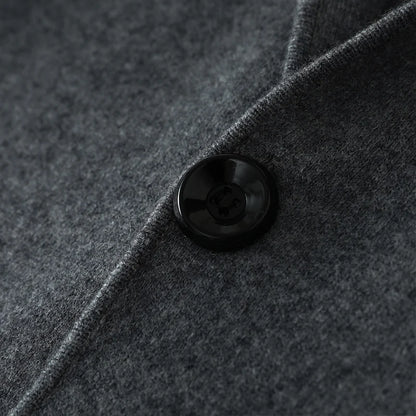 100%Cashmere Suit Men's Suit Collar Knitted Cardigan Business Casual Coat High Waisted Knitted Shorts Winter Thick Two-piece Set.