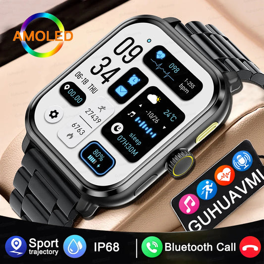 Smart Watch Women Man 1.85" HD Screen GPS Sport trajectory Heart Rate Health Watches Blood oxygen Men Smartwatch For Android IOS.