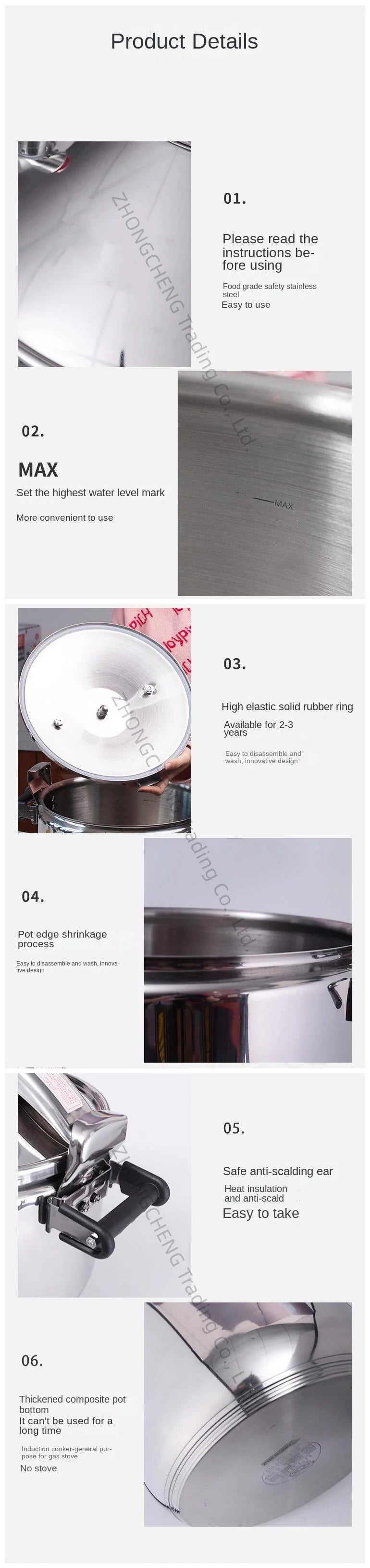304 Stainless Steel Pressure Cooker Small Household Mini Explosion-proof Pressure Cooker Gas Induction Cooker Universal.
