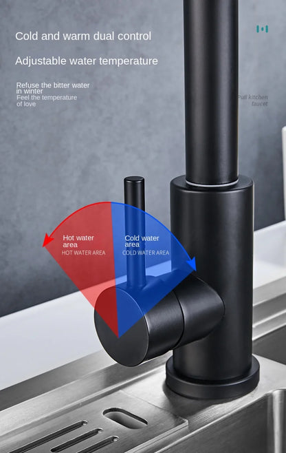 304 stainless steel Kitchen Faucet Single Hole Pull Out Spout Kitchen Sink Mixer Tap Stream Sprayer Head 360 Rotation Fauce