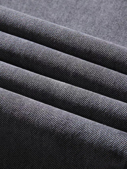 Men Comfortable Straight Casual Jeans Male Soft Baggy Outside Denim Pants Classic Elastic Waist Solid Office Work Denim Trousers.