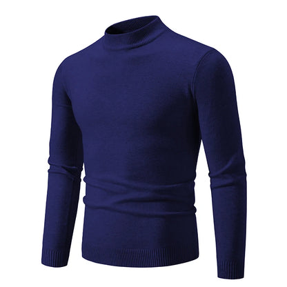 New Autumn Winter Designer Fashion Half Turtleneck Knitted Sweater High Quality Mens Casual Solid Color Warm Women Sweaters