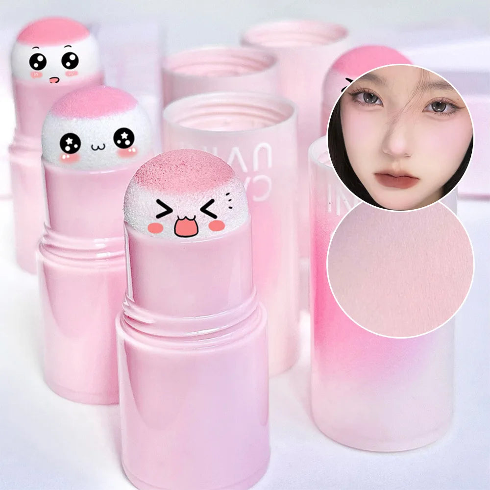 CAPPUVINI Blush Stick Soft Face Brightening Contouring Shadow Blusher Powder Peach Pinkish Cheek Tint Korean Makeup Cosmetics.