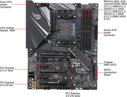 ASUS X470 Motherboard ROG STRIX X470-F GAMING Motherboard DDR4 64GB M.2 support Ryzen 7 5700 Ryzen 5 5600 Ryzen 5 3600 cpu.